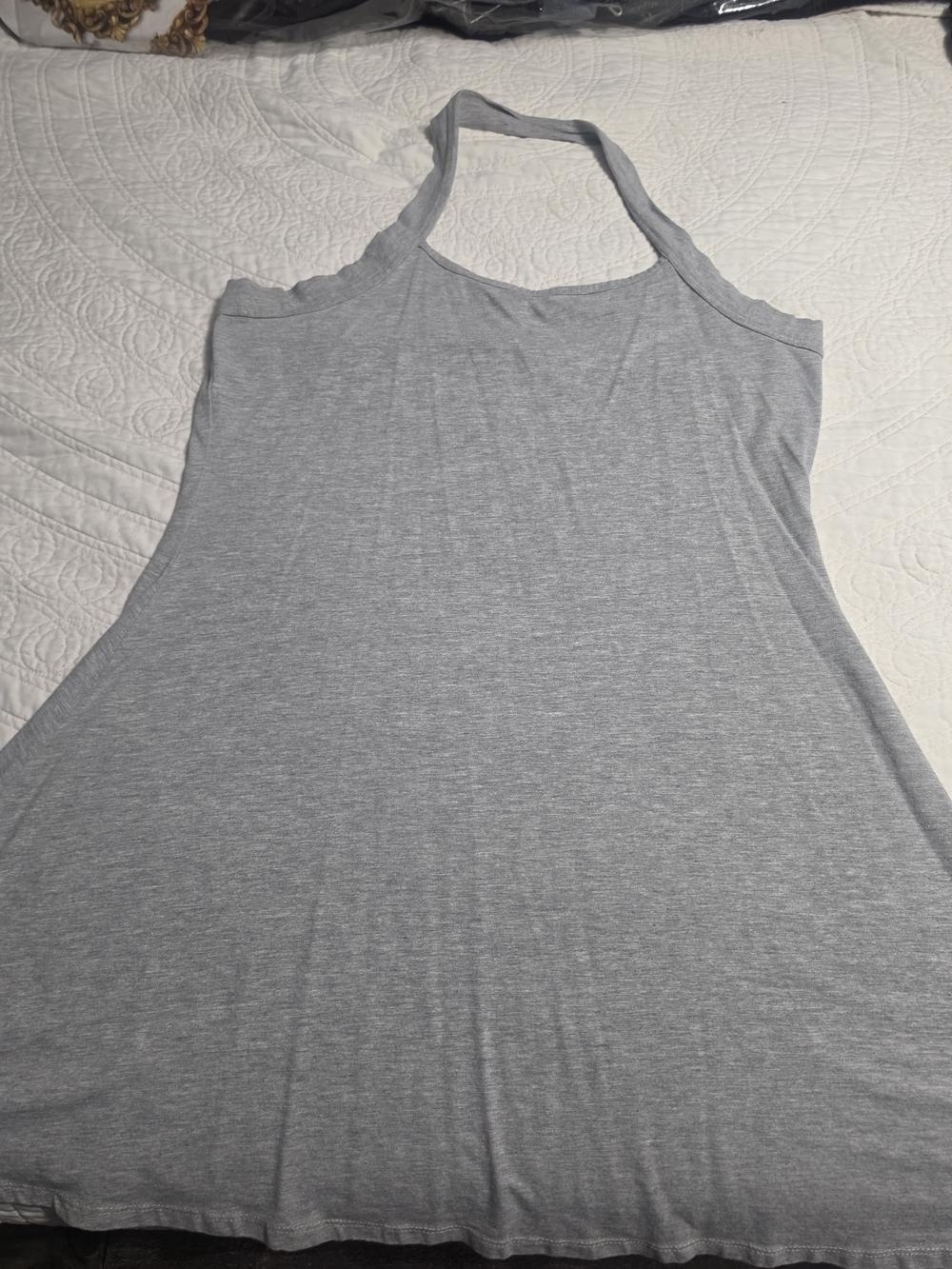 VENUS Gray Backless Halter Dress
